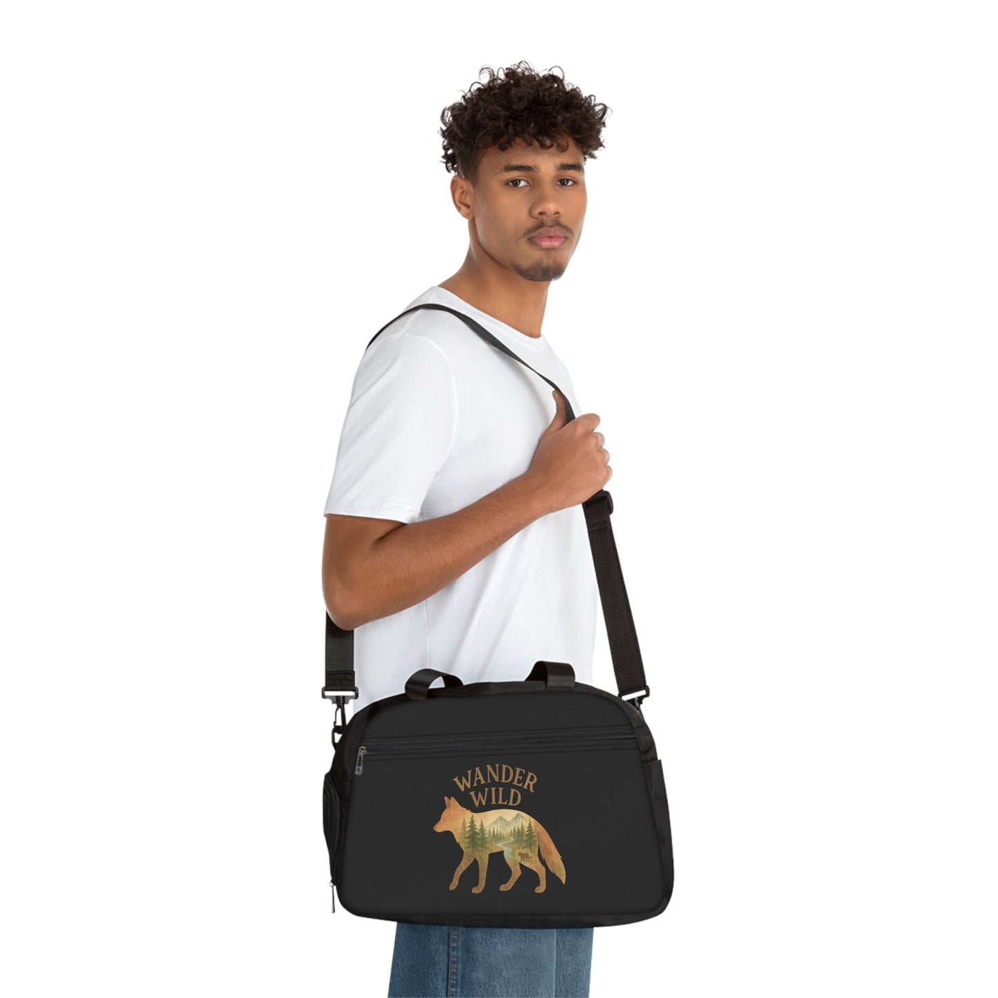Wander Wild Fitness Handbag, Gym Bag, Travel Tote, Outdoor Adventure Carryall, Perfect for Workouts and Nature Lovers