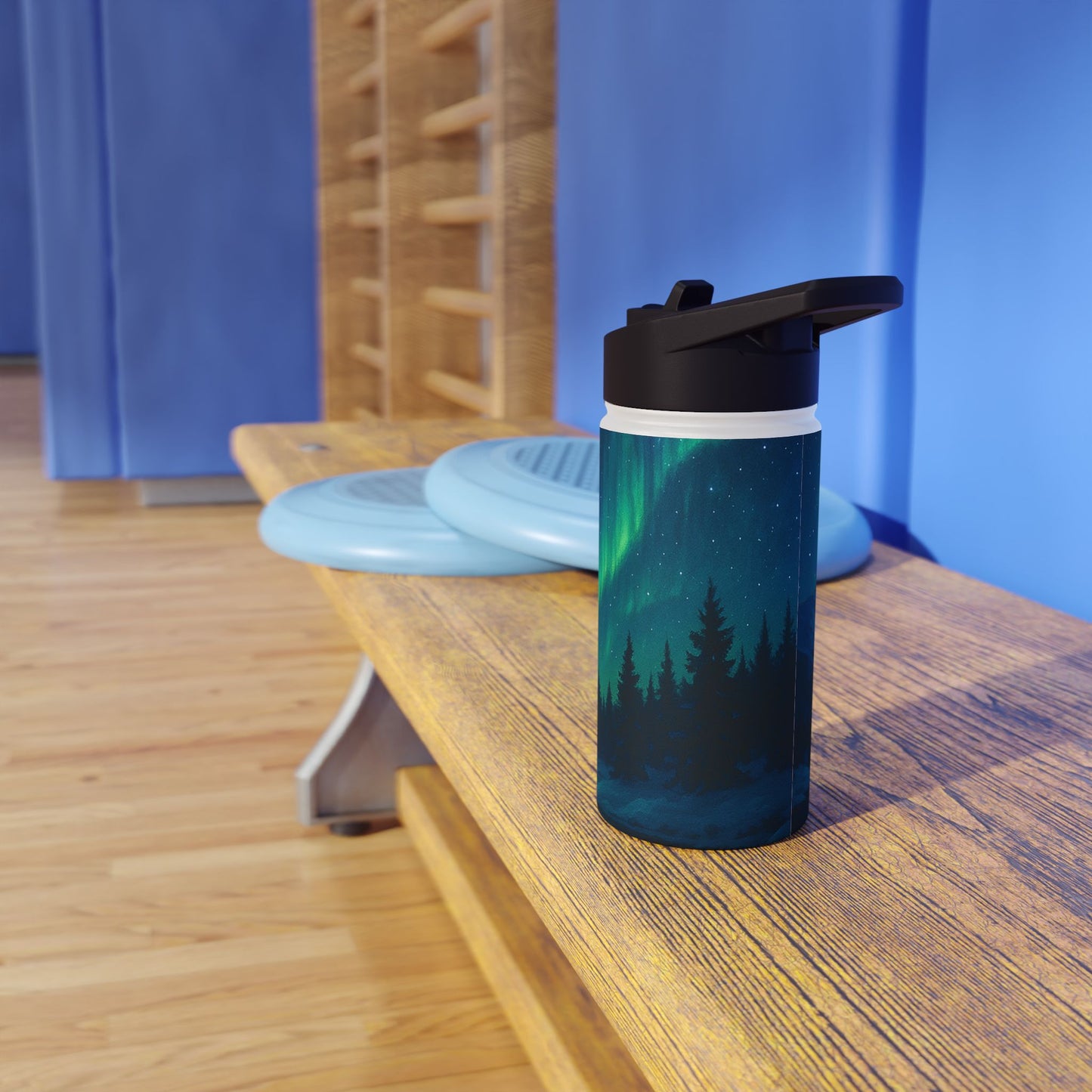 Aurora Borealis Stainless Steel Water Bottle, Travel Mug, Hiking Gear, Eco-Friendly Drinkware, Outdoor Gift, Adventure Hydration