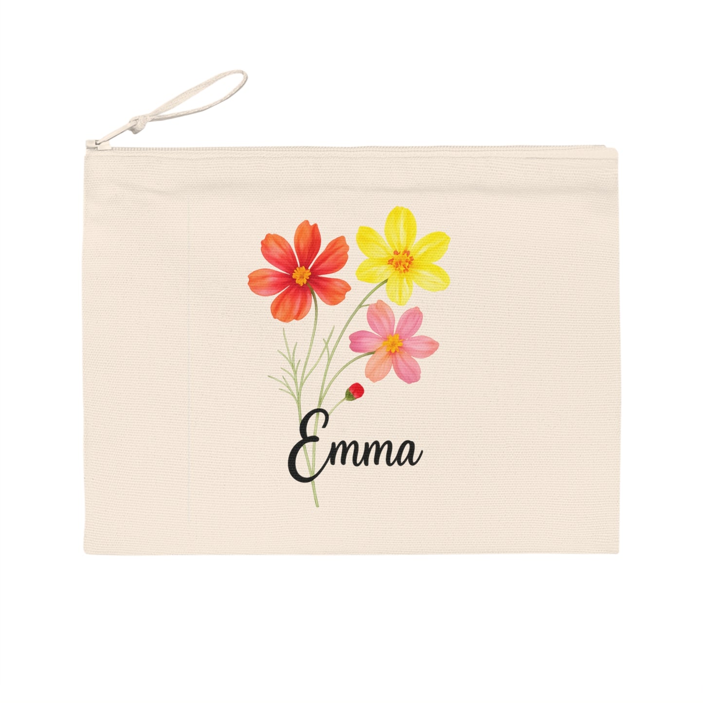 Personalized Floral Pencil Case, Custom Makeup Bag, School Supplies Organizer, Gift for Her, Unique Stationery Bag