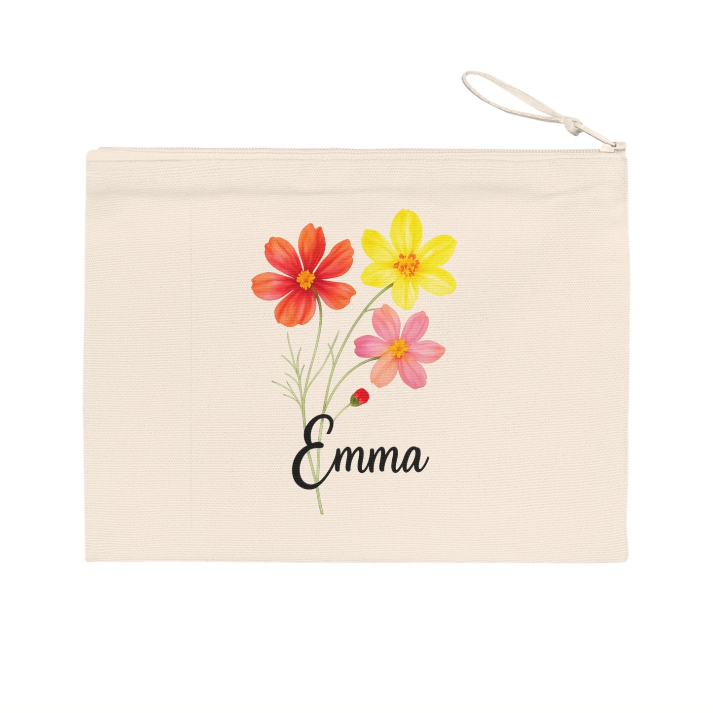 Personalized Floral Pencil Case, Custom Makeup Bag, School Supplies Organizer, Gift for Her, Unique Stationery Bag
