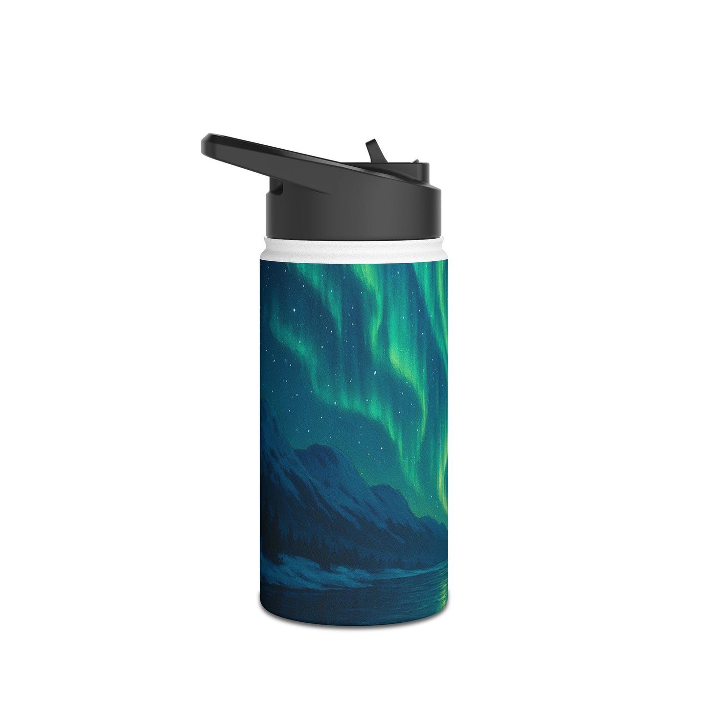 Aurora Borealis Stainless Steel Water Bottle, Travel Mug, Hiking Gear, Eco-Friendly Drinkware, Outdoor Gift, Adventure Hydration