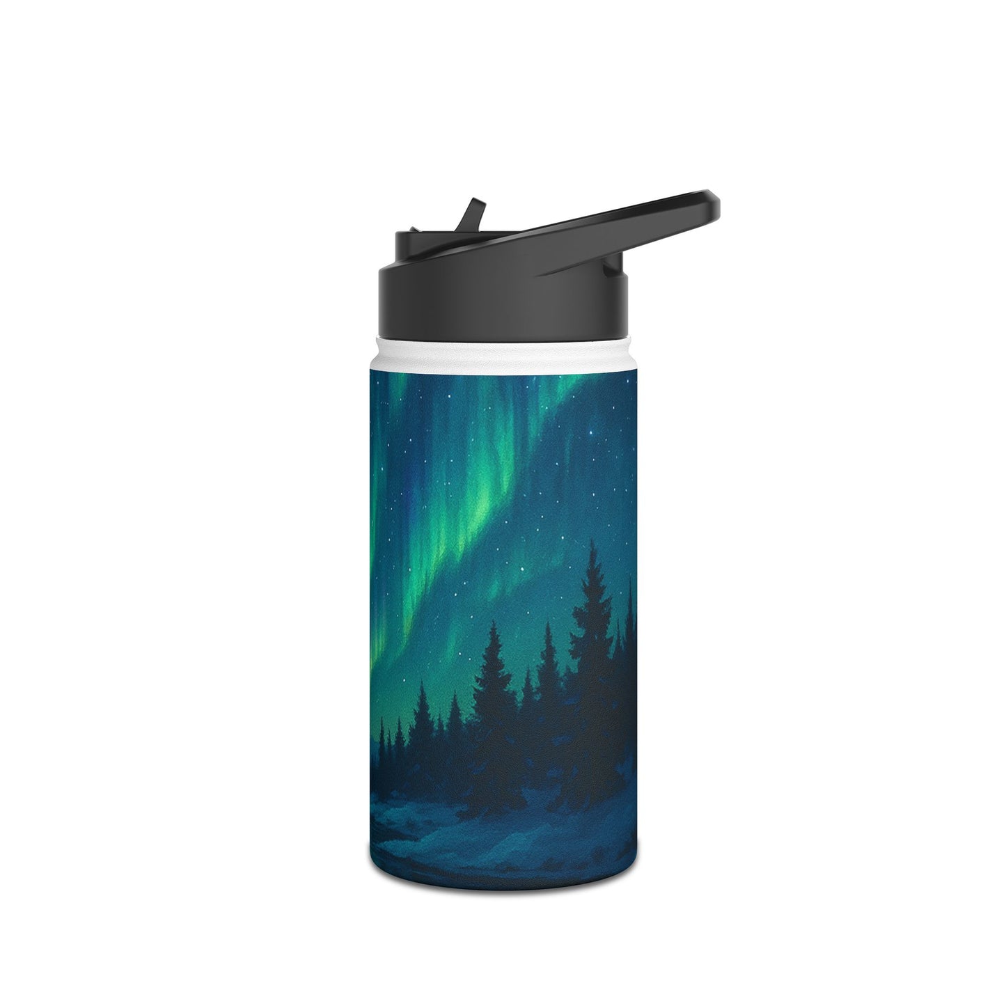 Aurora Borealis Stainless Steel Water Bottle, Travel Mug, Hiking Gear, Eco-Friendly Drinkware, Outdoor Gift, Adventure Hydration
