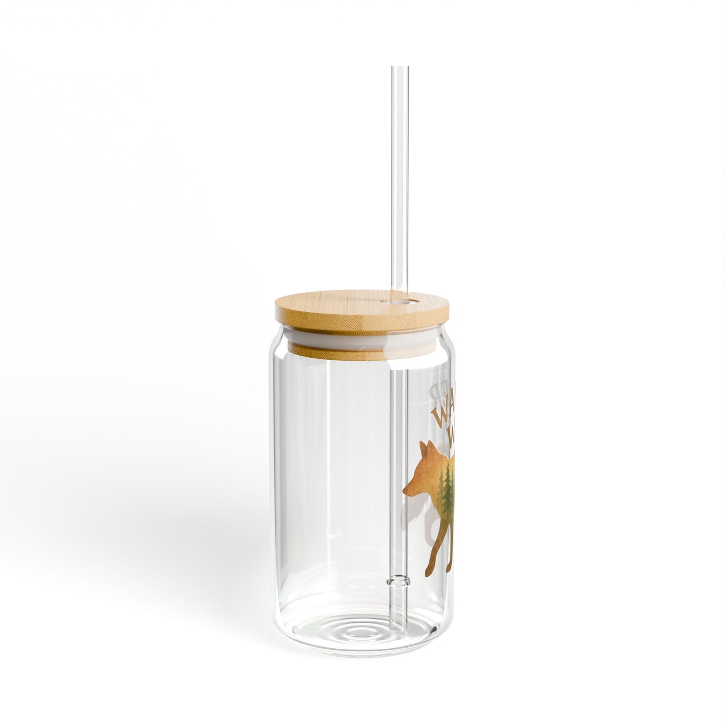 Wander Wild Sipper Glass, 16oz Travel Mug, Bohemian Drinkware, Nature Lover Gift, Adventure Cup, Eco-Friendly Straw Bottle