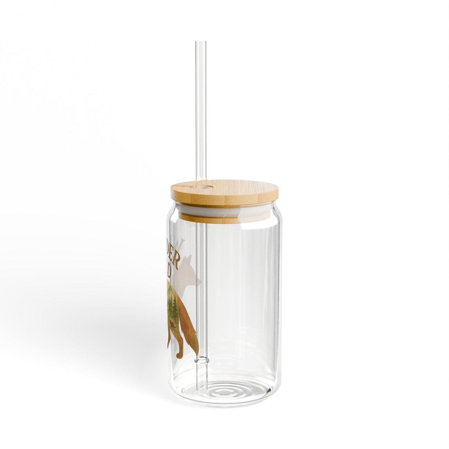 Wander Wild Sipper Glass, 16oz Travel Mug, Bohemian Drinkware, Nature Lover Gift, Adventure Cup, Eco-Friendly Straw Bottle