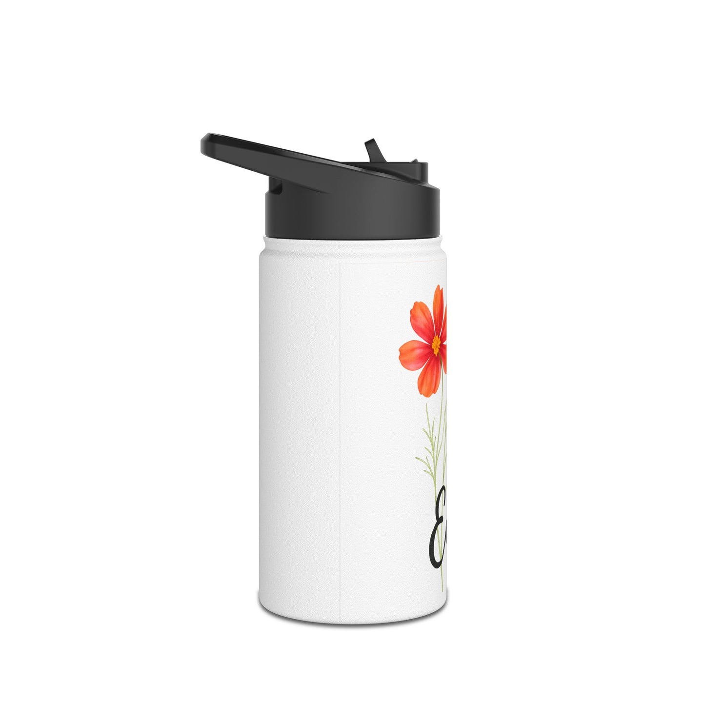 Personalized Floral Stainless Steel Water Bottle, Custom Name, Cute Gift for Her, Floral Design, Eco-Friendly Hydration