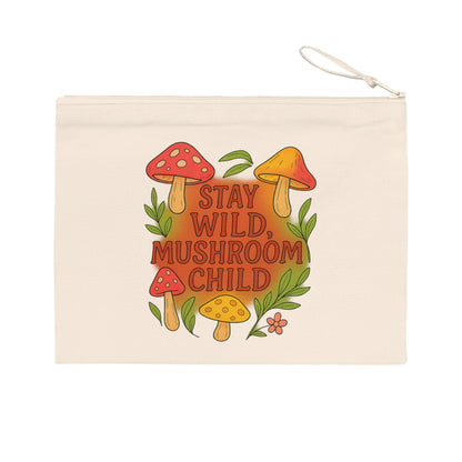 Stay Wild Mushroom Child Pencil Case | Cute School Supplies, Nature Lover Gift, Eco-Friendly Pouch, Back to School Essential