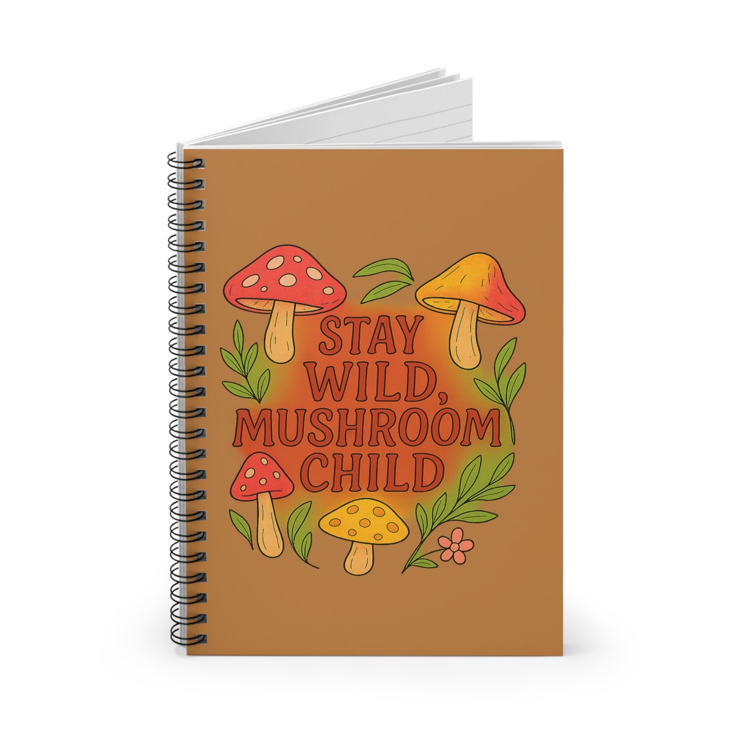 Wild Mushroom Child Spiral Notebook – Perfect for Nature Lovers, Journal, School Supplies, Gifts for Students, Floral Aesthetic