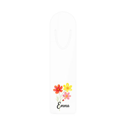 Personalized Floral Bookmark, Custom Name Bookmark, Metal Bookmarker, Reading Accessory, Gift for Book Lovers