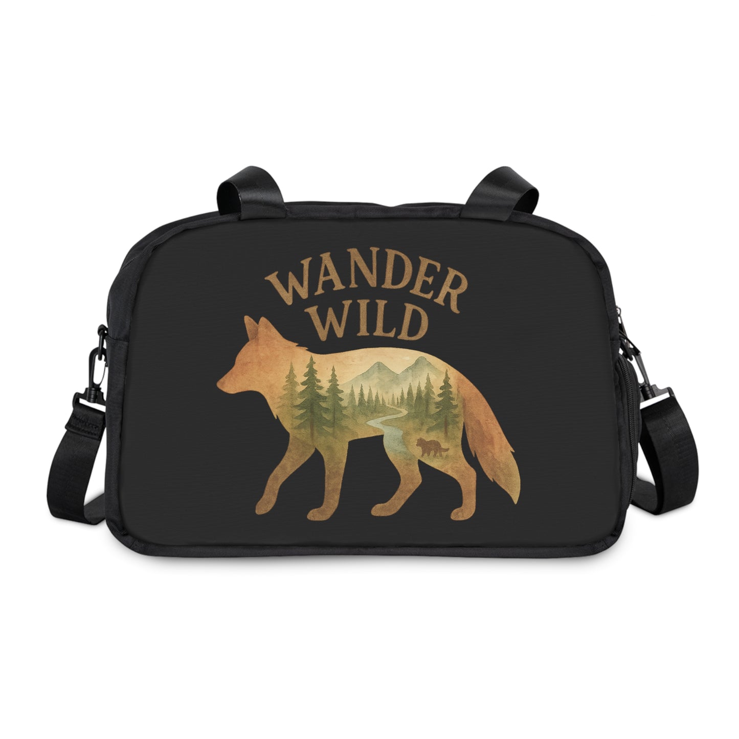 Wander Wild Fitness Handbag, Gym Bag, Travel Tote, Outdoor Adventure Carryall, Perfect for Workouts and Nature Lovers