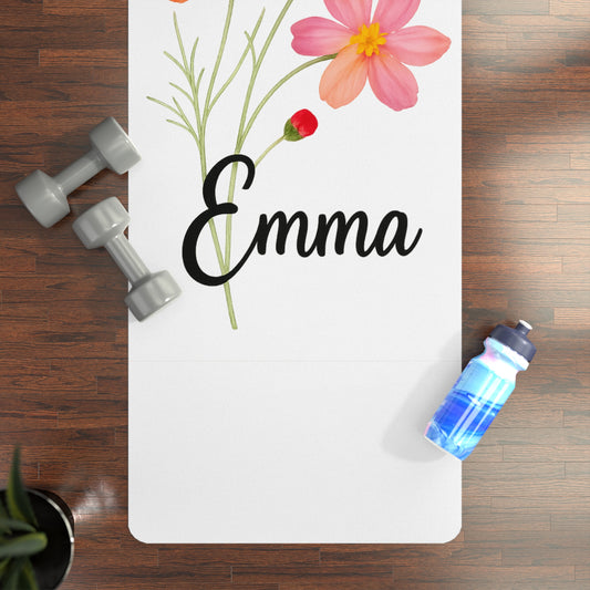 Personalized Floral Yoga Mat for Home, Gifts for Yoga Lovers, Fitness Mat, Custom Workout Mat, Spring Exercise Gear