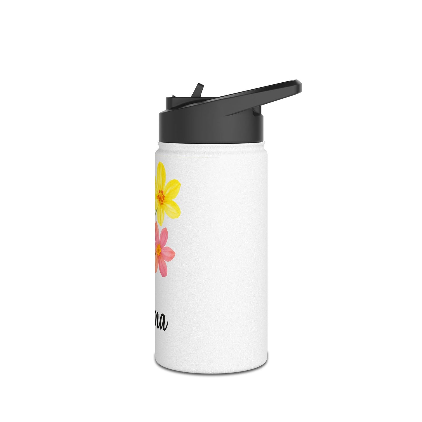 Personalized Floral Stainless Steel Water Bottle, Custom Name, Cute Gift for Her, Floral Design, Eco-Friendly Hydration
