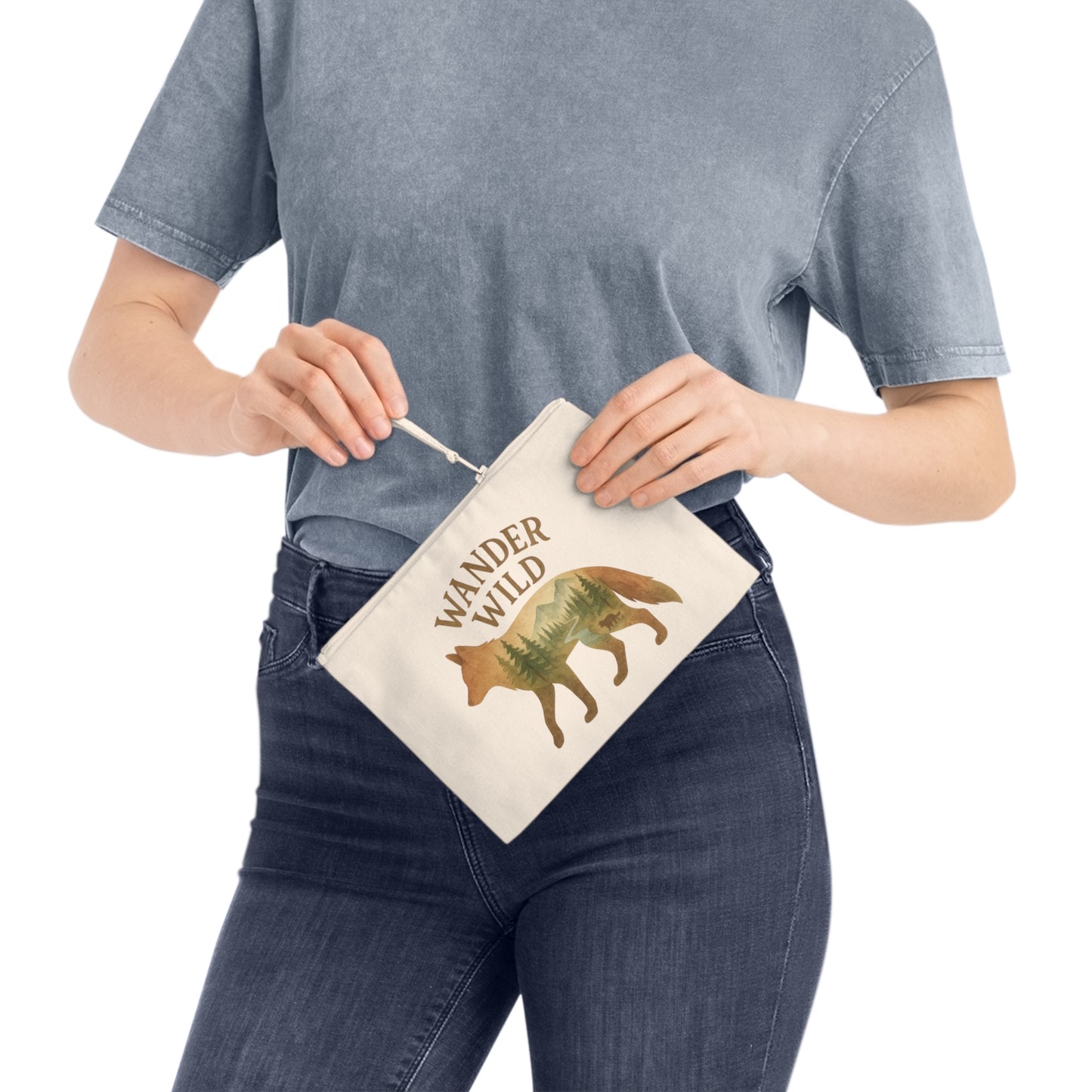 Wander Wild Pencil Case, Nature Themed Pouch, Eco-Friendly Stationery, Gift for Travelers, Wild Adventure Supplies, Cute Organizing Tool