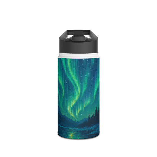 Aurora Borealis Stainless Steel Water Bottle, Travel Mug, Hiking Gear, Eco-Friendly Drinkware, Outdoor Gift, Adventure Hydration