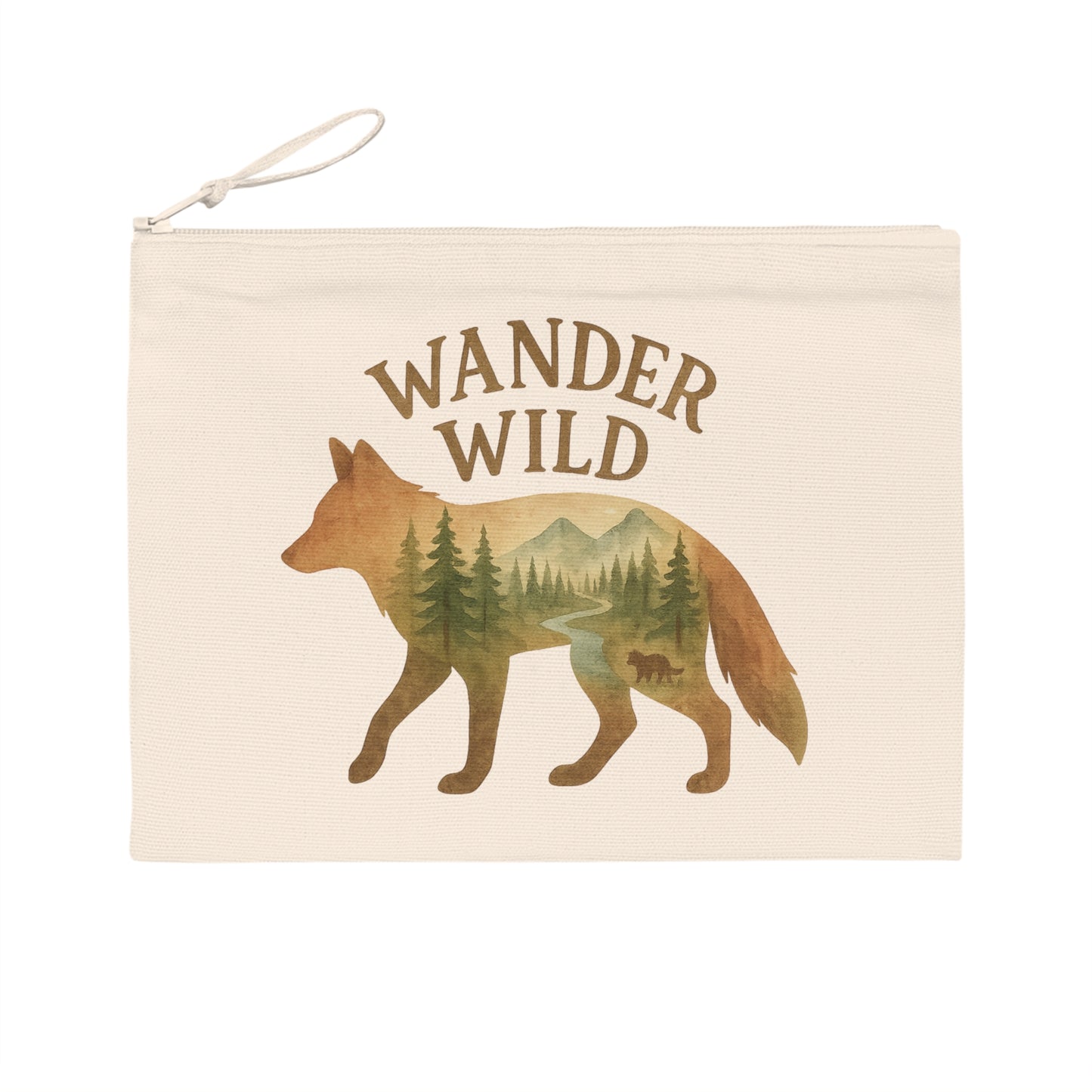 Wander Wild Pencil Case, Nature Themed Pouch, Eco-Friendly Stationery, Gift for Travelers, Wild Adventure Supplies, Cute Organizing Tool