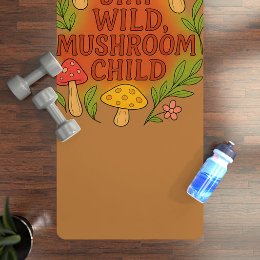 Mushroom Child Yoga Mat - Stay Wild Design, Eco-Friendly Exercise Mat, Gift for Yogis, Nature Lovers, Wellness Mat