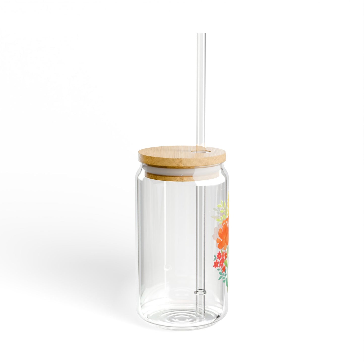Floral Sipper Glass, 16oz with Bamboo Lid | Summer Drinkware, Eco-friendly Beverage Container, Stylish Hydration, Gift for Garden [...]