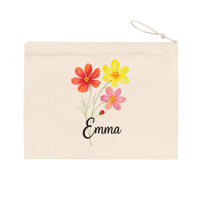 Personalized Floral Pencil Case, Custom Makeup Bag, School Supplies Organizer, Gift for Her, Unique Stationery Bag
