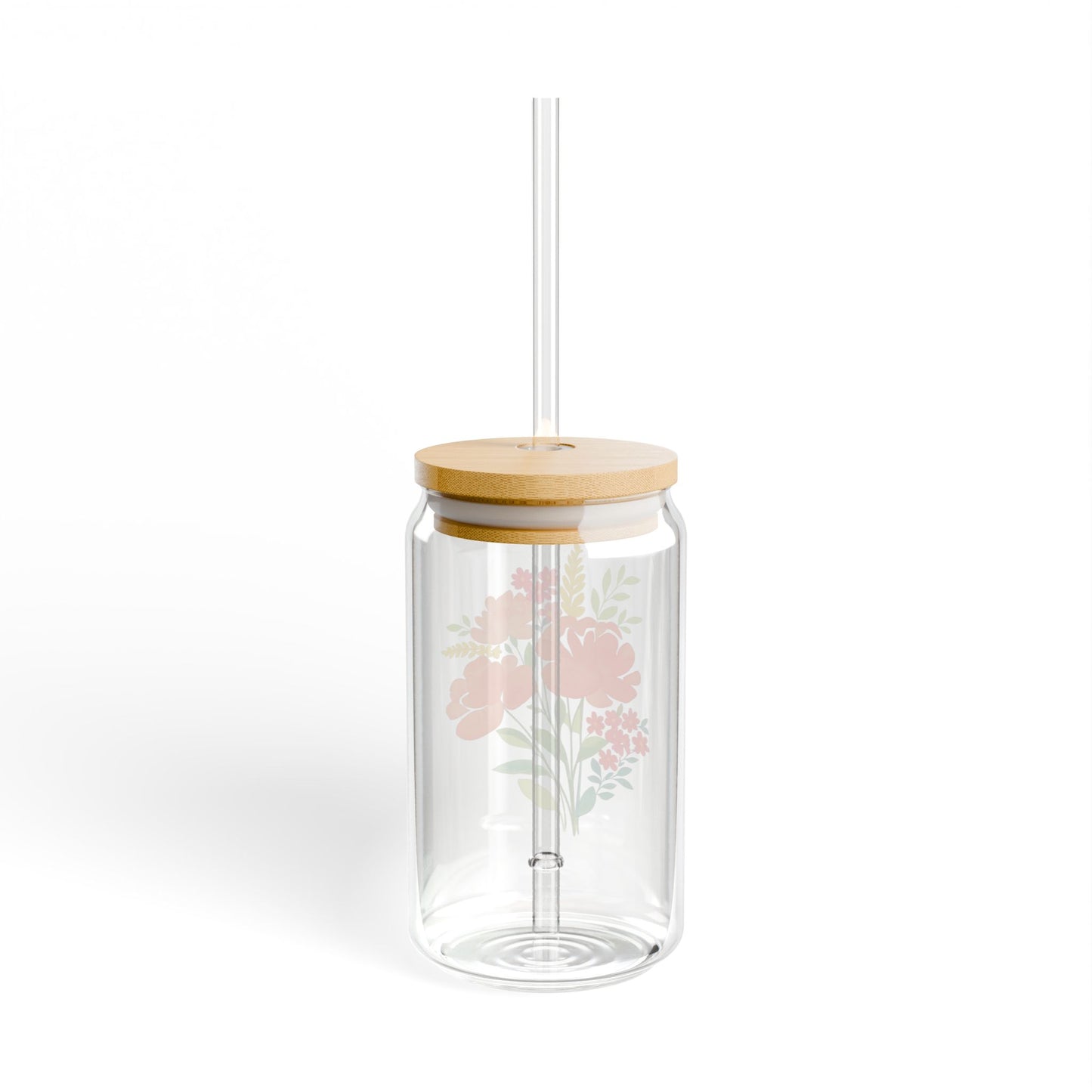 Floral Sipper Glass, 16oz with Bamboo Lid | Summer Drinkware, Eco-friendly Beverage Container, Stylish Hydration, Gift for Garden [...]