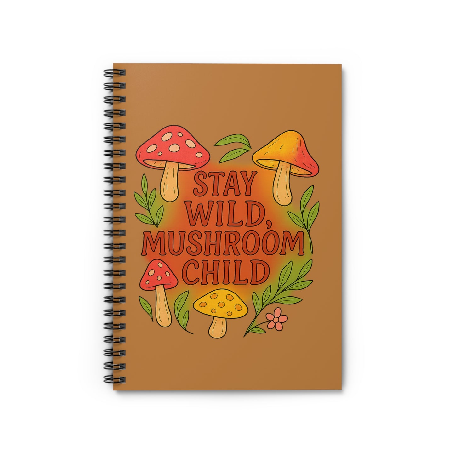 Wild Mushroom Child Spiral Notebook – Perfect for Nature Lovers, Journal, School Supplies, Gifts for Students, Floral Aesthetic