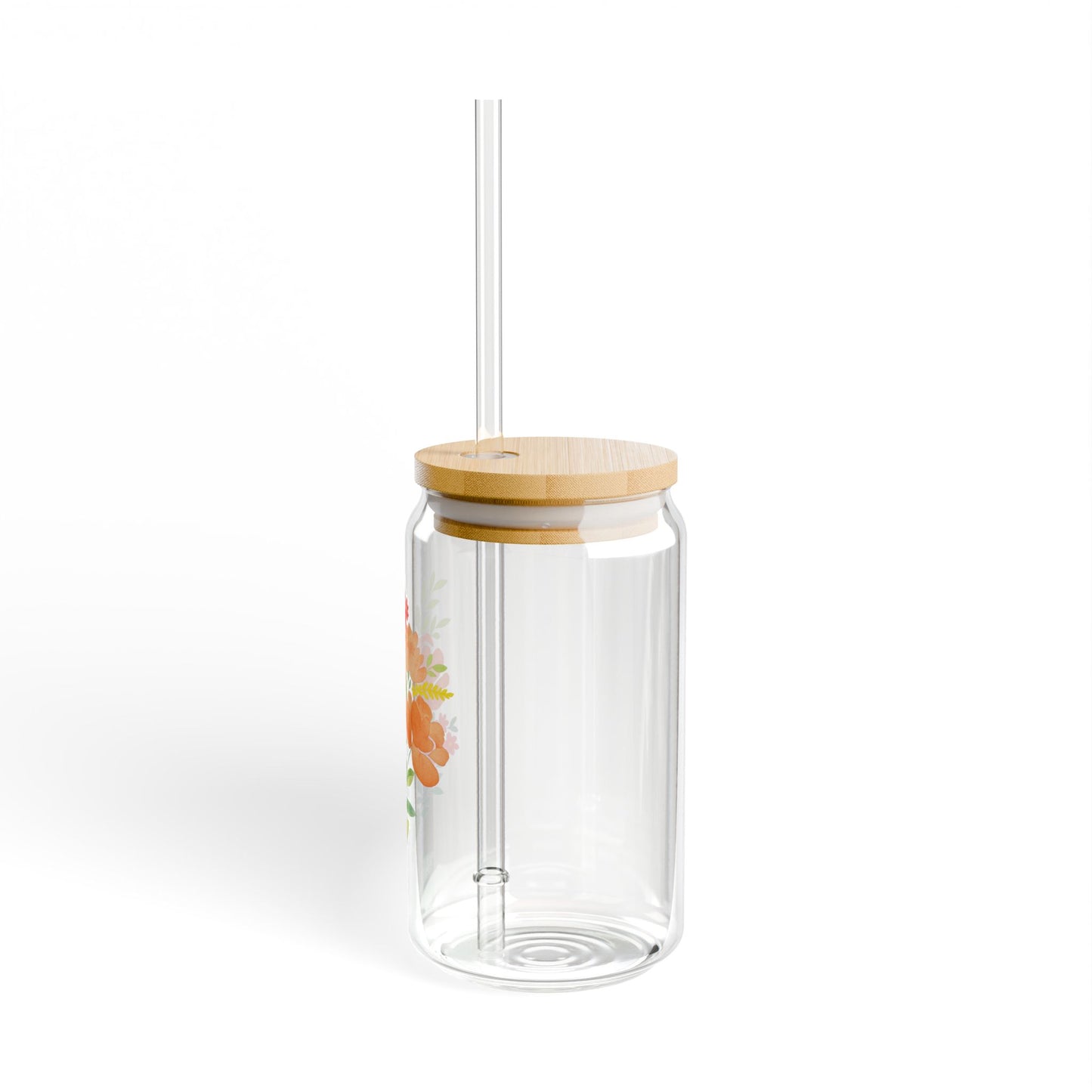 Floral Sipper Glass, 16oz with Bamboo Lid | Summer Drinkware, Eco-friendly Beverage Container, Stylish Hydration, Gift for Garden [...]