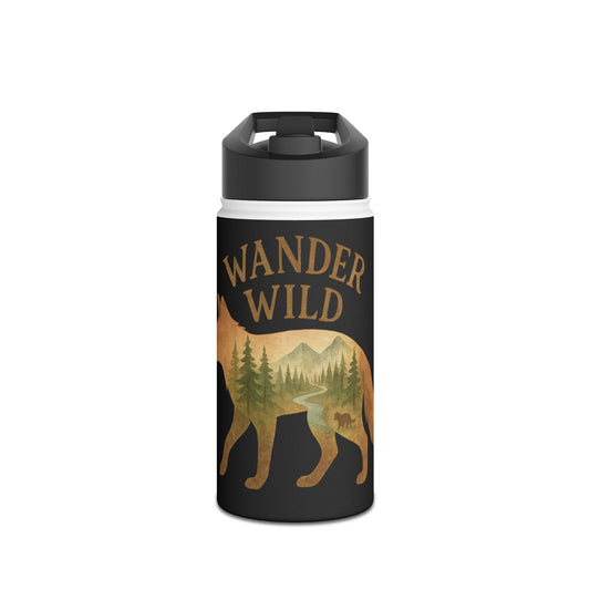 Wander Wild Water Bottle, Adventure Gear, Gifts for Hikers, Eco-Friendly Drinkware, Outdoor Essentials, Camping Supplies