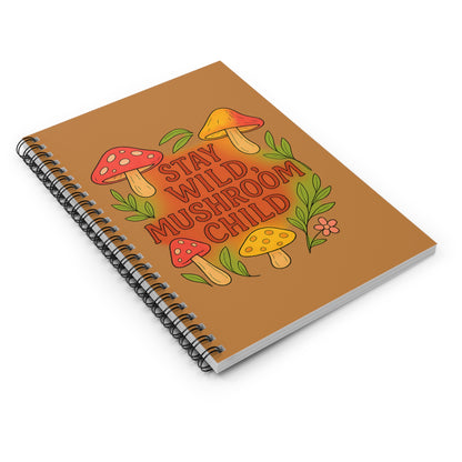 Wild Mushroom Child Spiral Notebook – Perfect for Nature Lovers, Journal, School Supplies, Gifts for Students, Floral Aesthetic